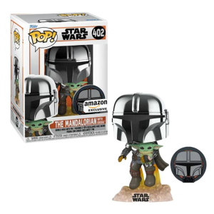 Star Wars Mandalorian with The Child Flying With Pin Exclusive Funko Pop! Vinyl Figure